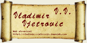 Vladimir Vjetrović vizit kartica